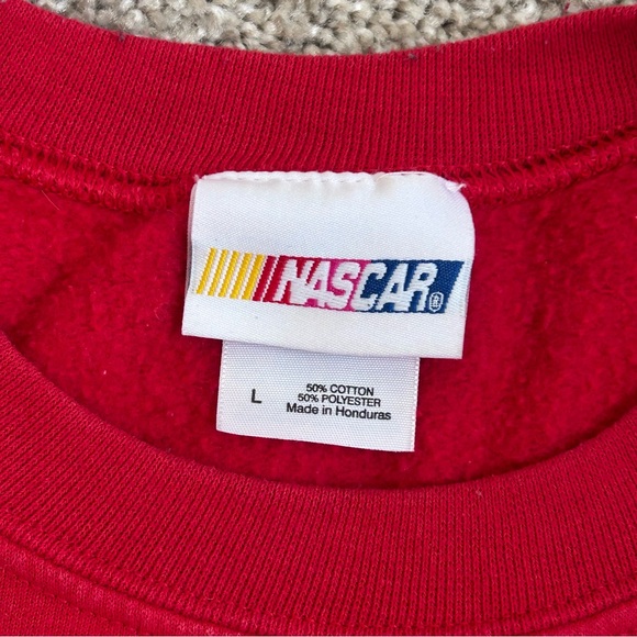 Vintage Men’s NASCAR Red Embroidered Crewneck Sweatshirt Size Large Y2K 90s - Picture 5 of 6